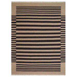 Reynosa Hand-Woven Wool Cream/Charcoal Area Rug