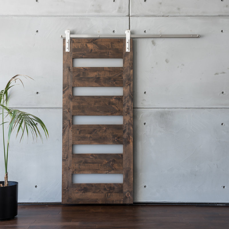 Artisan Hardware Mid Century Sliding Glass Barn Door Without Installation Hardware Kit