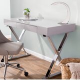 Modern Contemporary White Desk With Chrome Legs Allmodern