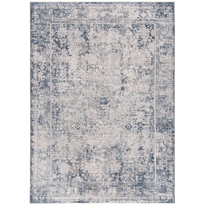 Bungalow Rose Crenshaw Navy/Cream Area Rug & Reviews Wayfair