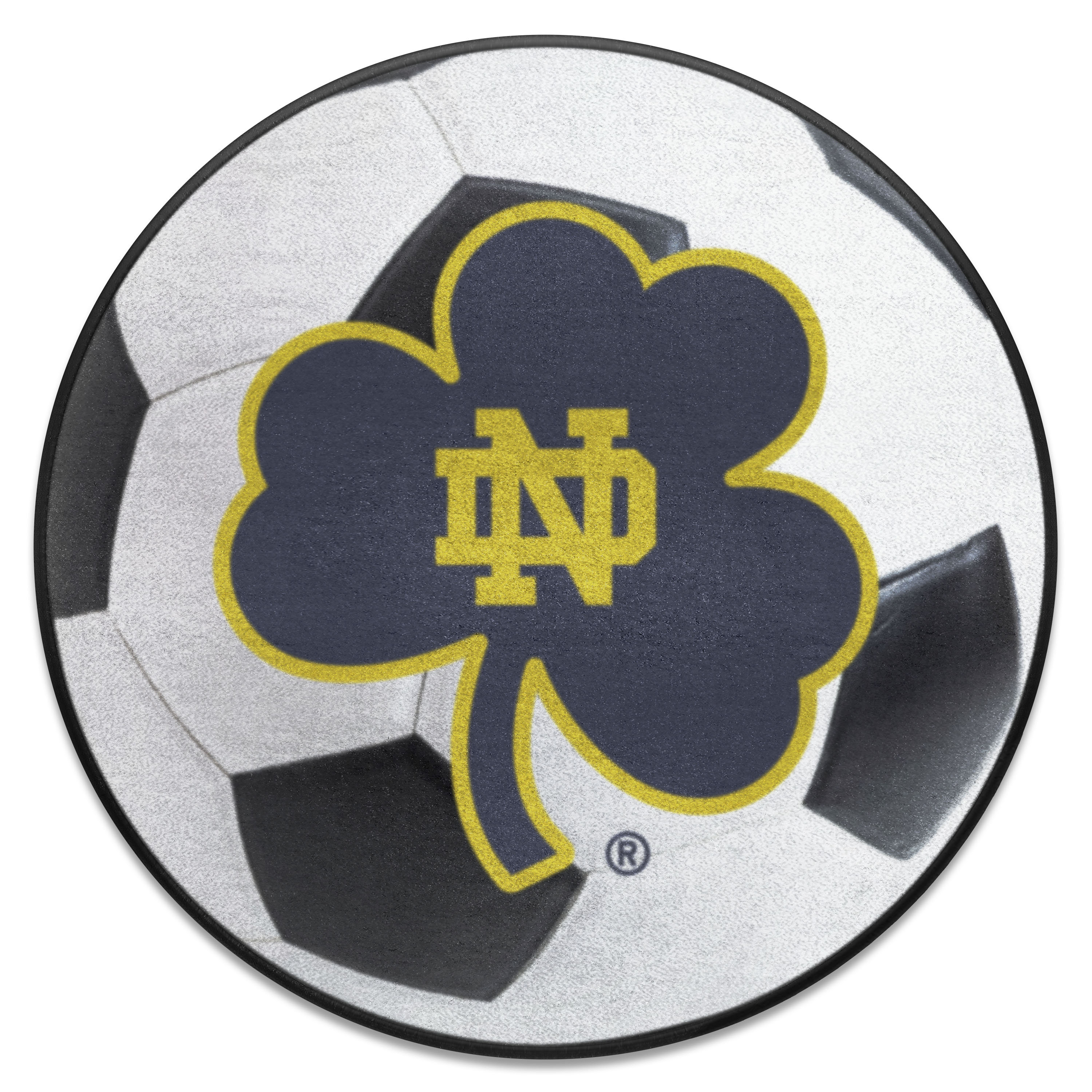 Fanmats Notre Damenotre Dame Fighting Irish Soccer Ball Rug Clover