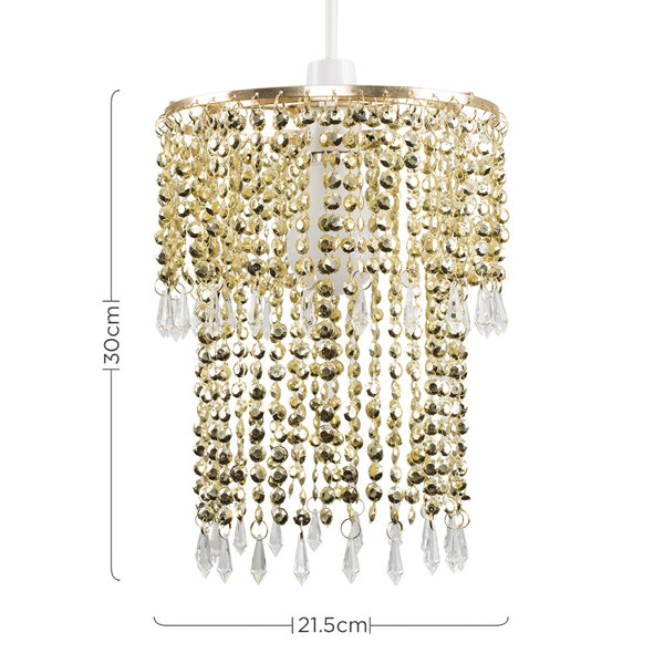 3 Tier Clear//Black Acrylic Fountain Shade Chrome frame Crystal Effect Lampshade