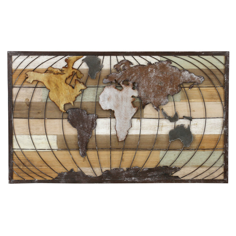 Union Rustic World Map Wall Decor Reviews Wayfair