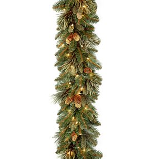 9 Pine Pre Lit Garland With 100 Clear Lights