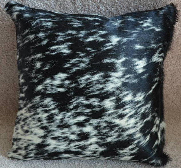 black cowhide pillow