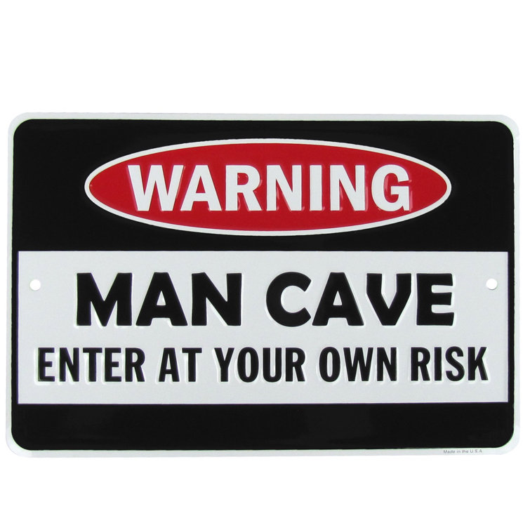 WARNING MAN CAVE IDEAL GIFT KEYRING LLAVERO 