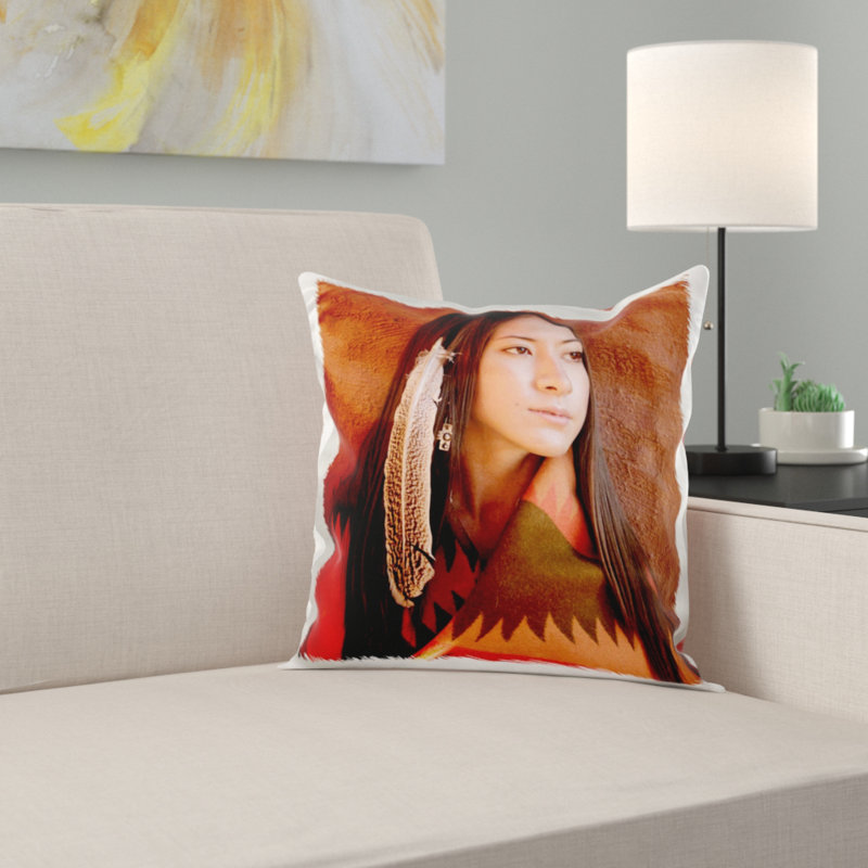 East Urban Home New Mexico Cherokee Woman Native American Pillow
