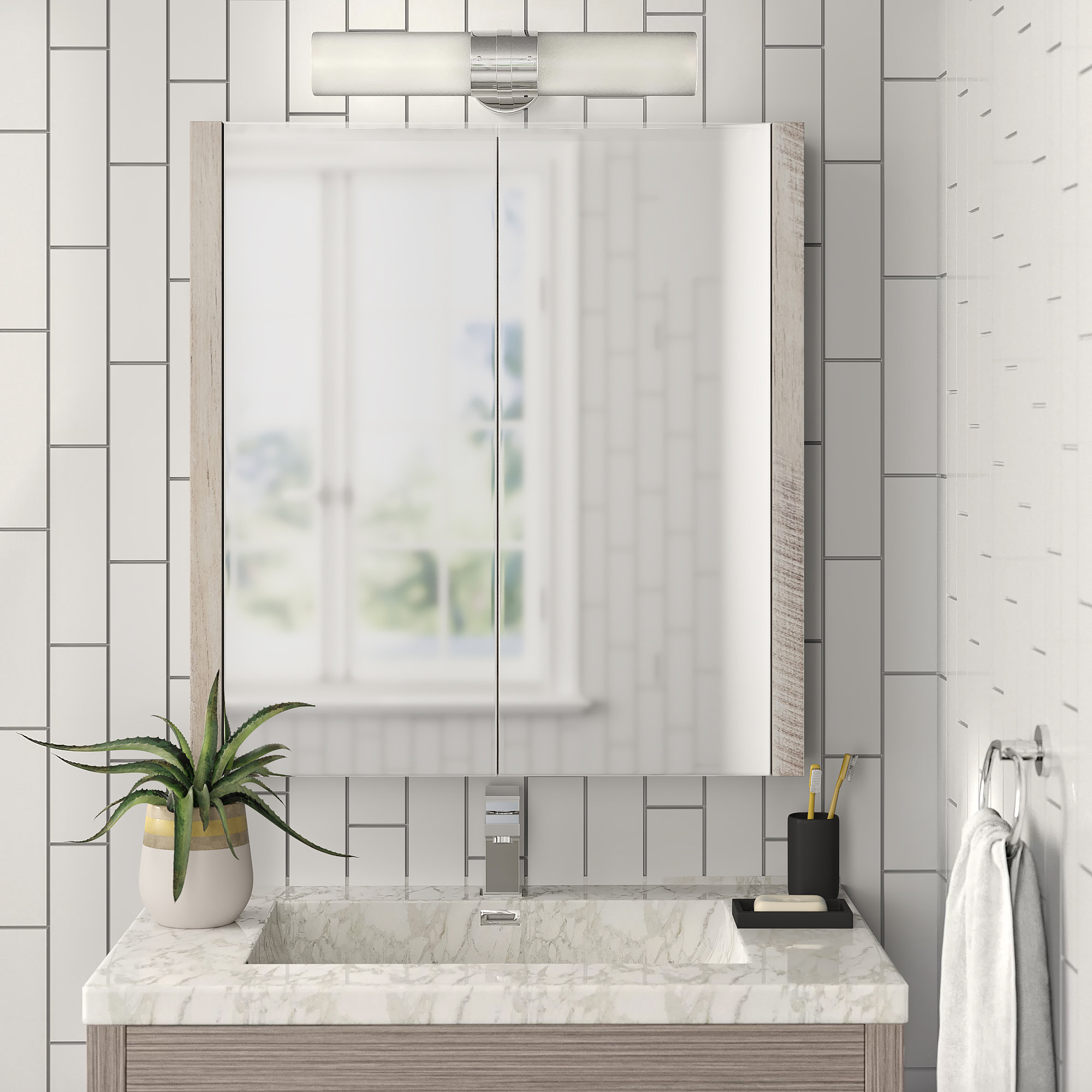 Zipcode Design Craig 75cm X 80cm Surface Mount Mirror Cabinet Reviews Wayfaircouk