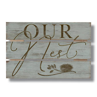 Gracie Oaks Our Nest Wood Sign Wall Decor Reviews Wayfair