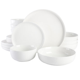 Wide Rim Porcelain Plate Dishwasher Safe Microwave Proof Kitchen Dining Room x 6 