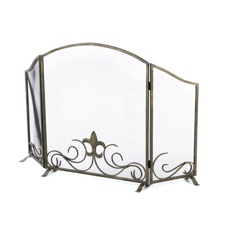 Iron Fireplace Screens spi home fleur de lis 3 panel iron fireplace screen & reviews Iron Fireplace Screens spi home fleur de lis 3 panel iron fireplace screen & reviews