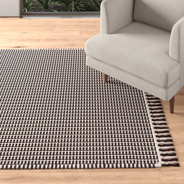 Jodi Geometric Handmade Flatweave Cotton Ivory/Black Area Rug & Reviews