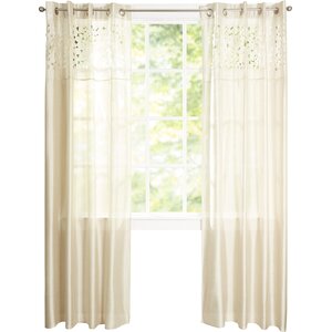 Karla Solid Semi-Sheer Grommet Single Curtain Pane...