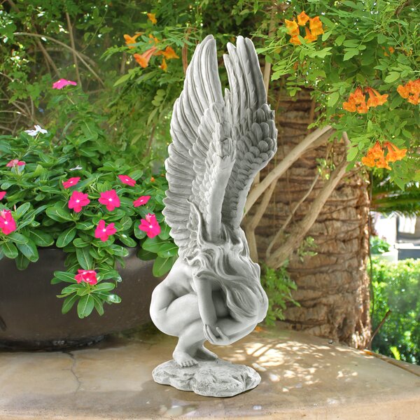 Wrapped in Heaven's Wings Angel Statue Baby Cherub Sculpture Figurine 