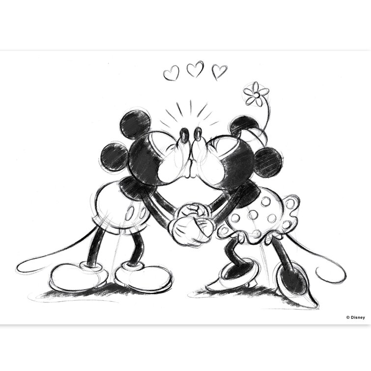 mickey and minnie mouse black and white