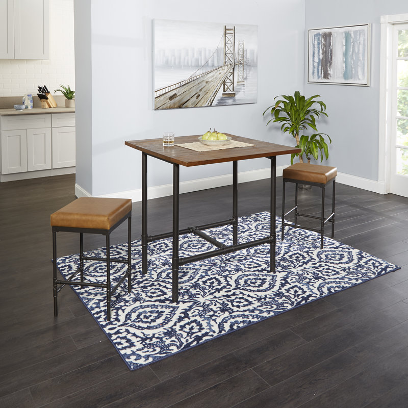 Lark Manor Serenity Pipe Fitting 3 Piece Drop Leaf Dining Set