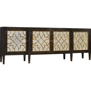 Living Room Sanctuary Four Door Mirrored Console Sideboard