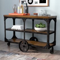 industrial sofa table with wheels