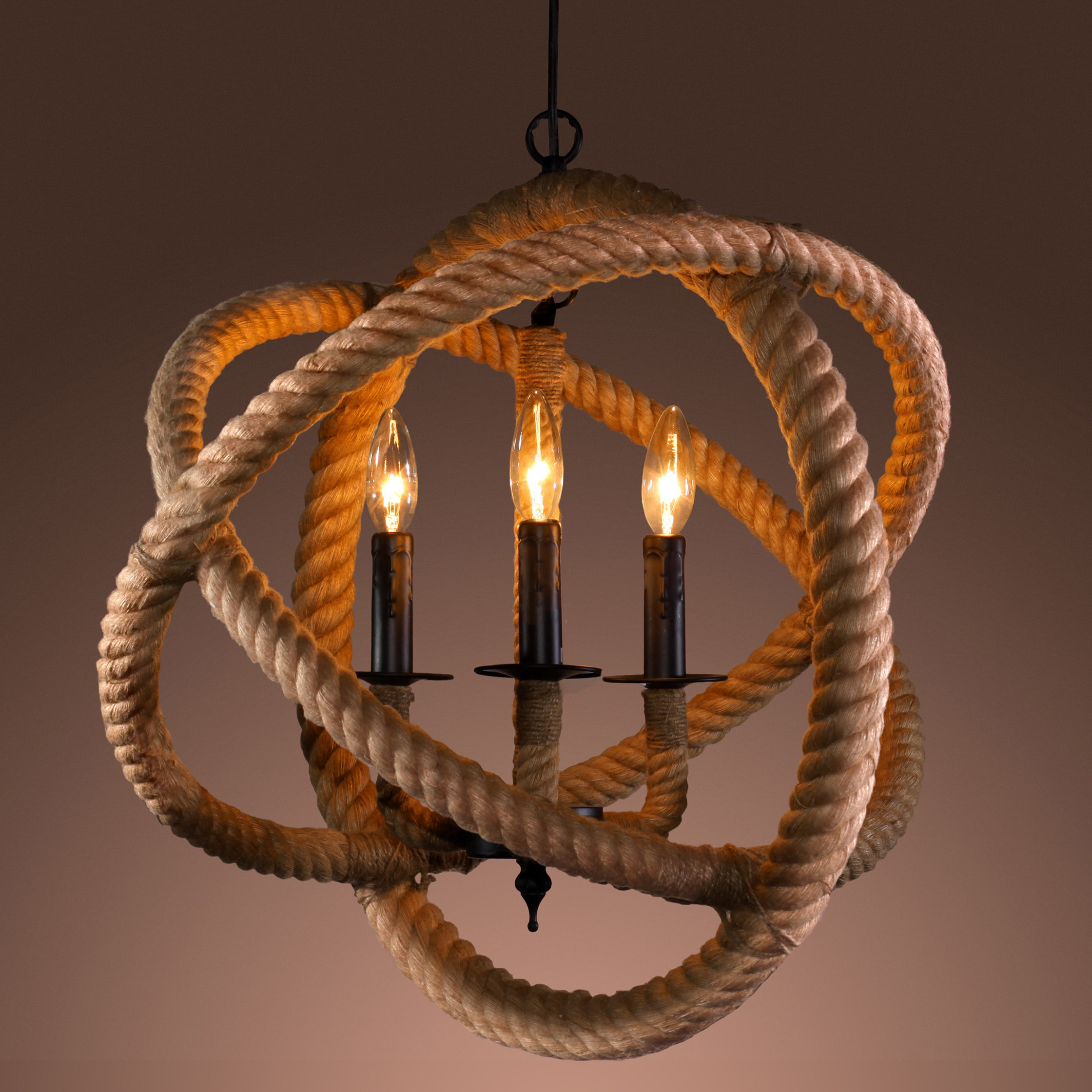 Beachcrest Home Genevie 3 Light Candle Style Globe Chandelier With Rope Accents Reviews Wayfair