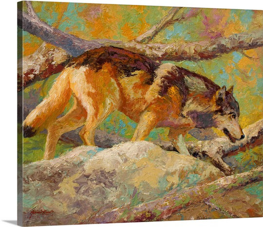 Canvas On Demand Prowler Wolf By Marion Rose Painting Print On