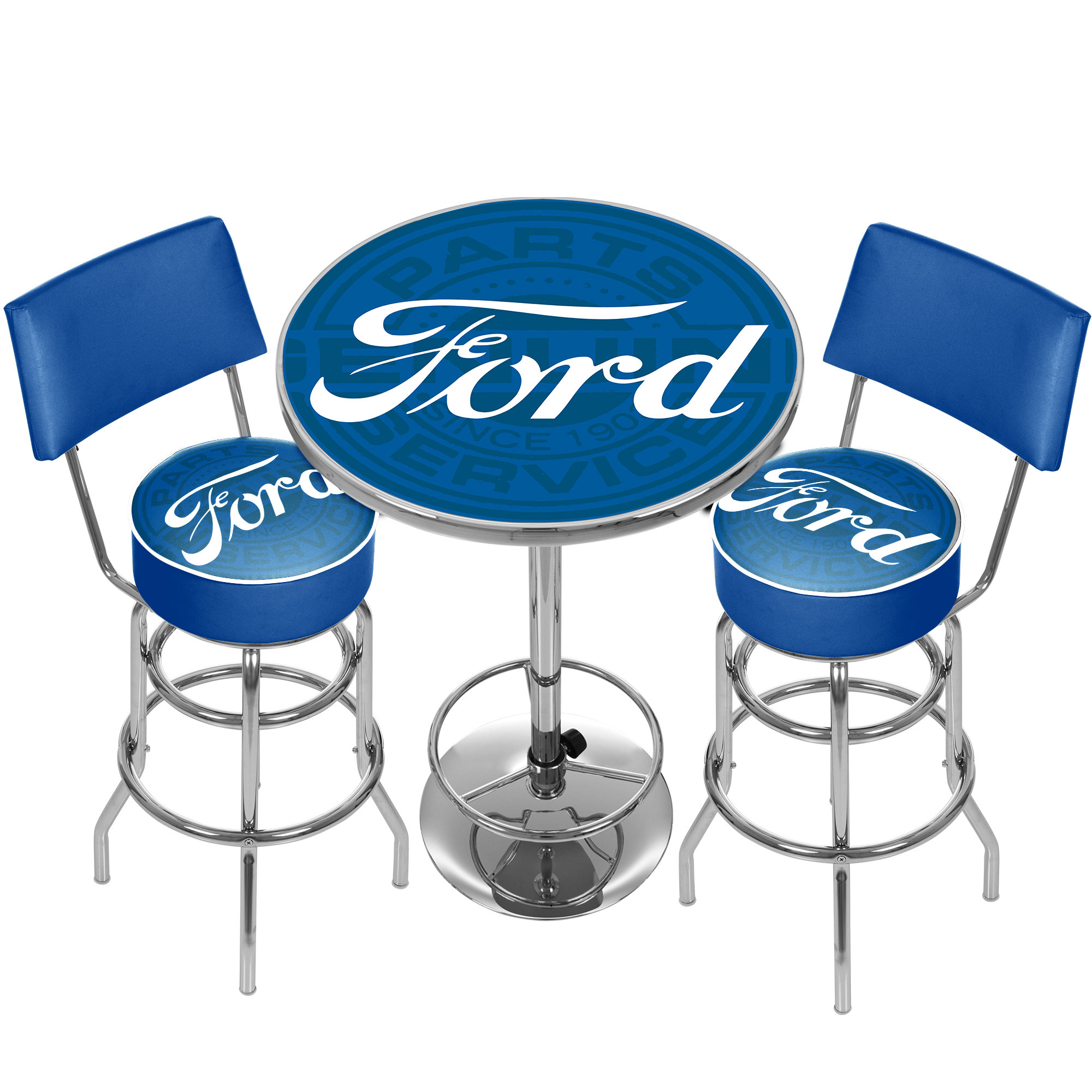Trademark Global Ford Genuine Parts Game Room Combo 3 Piece Pub Table Set Wayfair