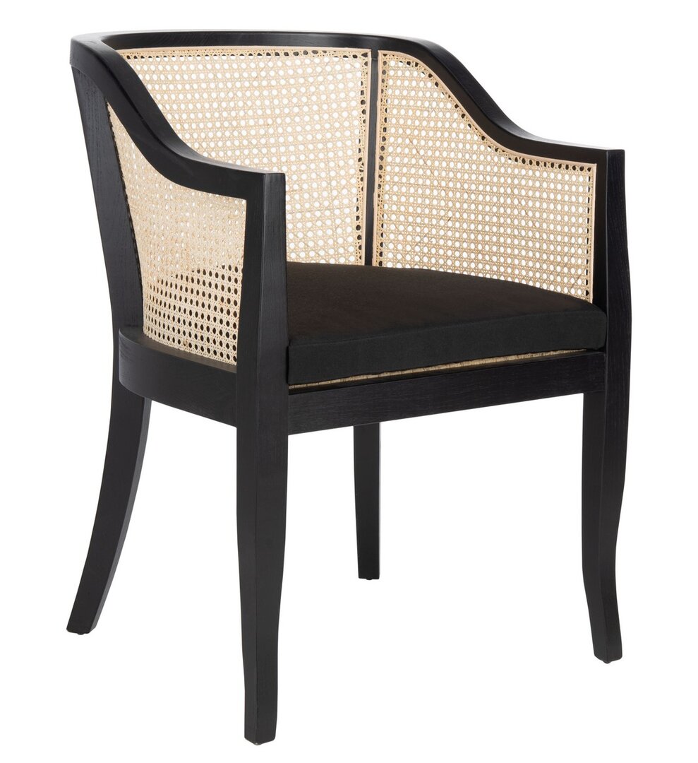 Online Designer Combined Living/Dining Rina Dining Chair, BLACK/NATURAL/BLACK