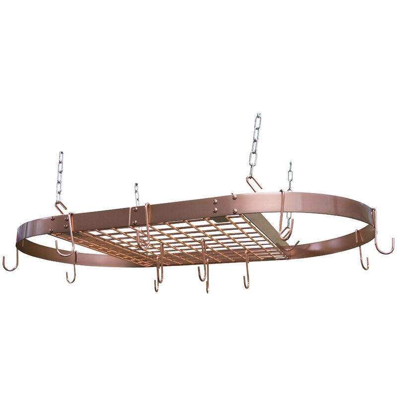 Gracie Oaks Oval Hanging Pot Rack Reviews Wayfair