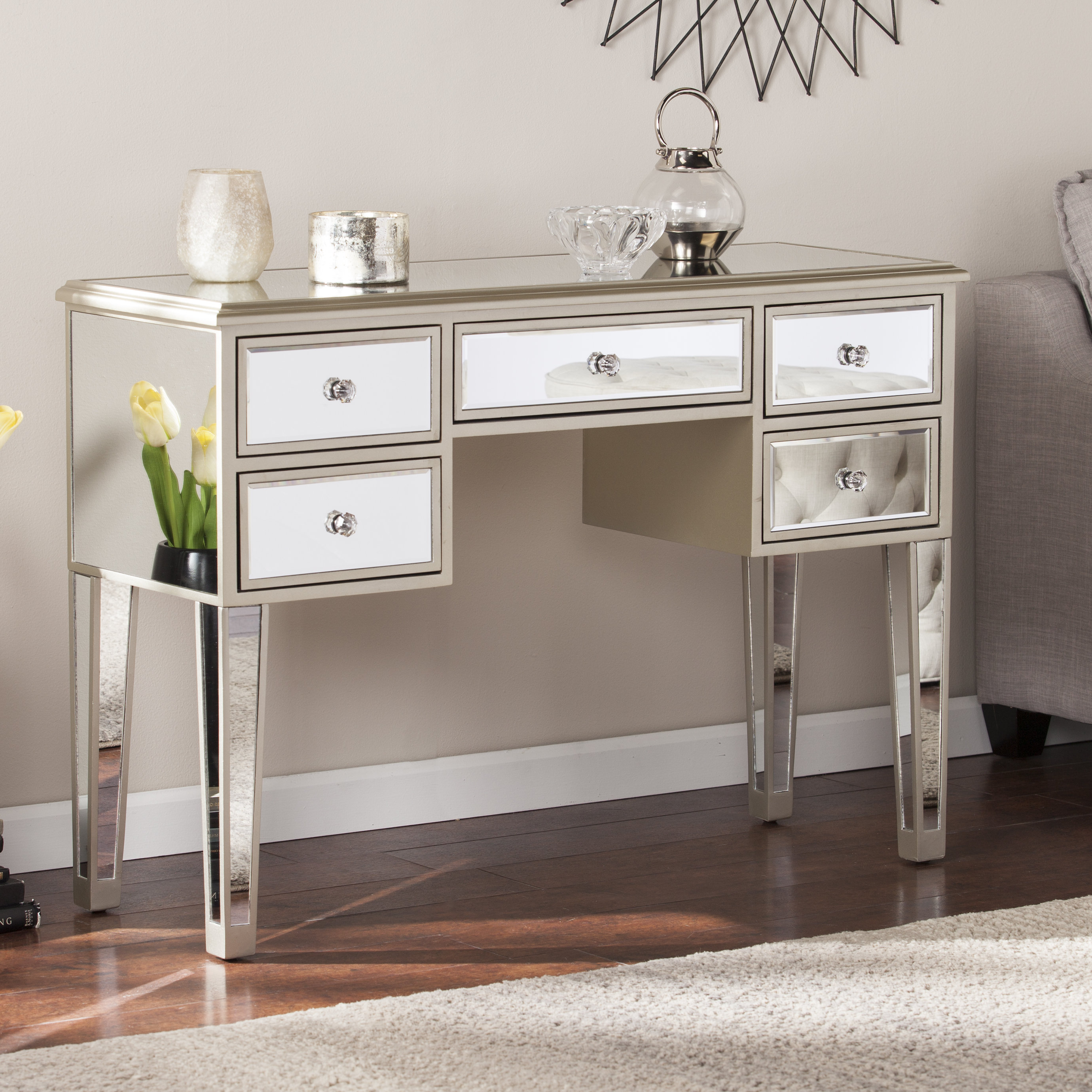 Wildon Home Wilmer Mirrored Console Table Reviews Wayfair