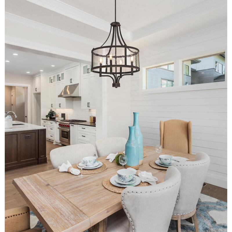 Gracie Oaks Tomlinson 4 Light Unique Statement Drum Chandelier Reviews Wayfair
