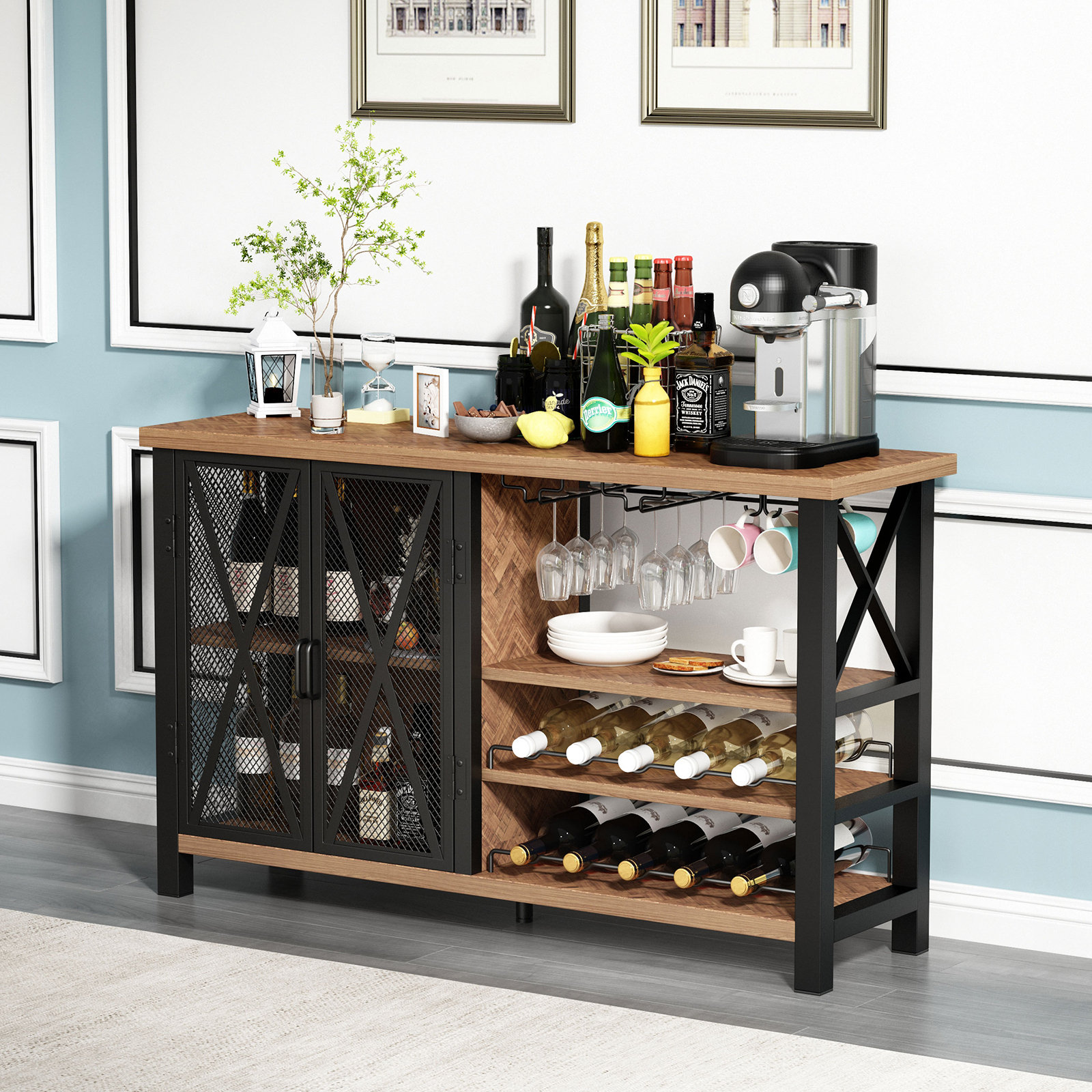 17 Stories Annadale Bar Cabinet With Wine Storage & Reviews | Wayfair