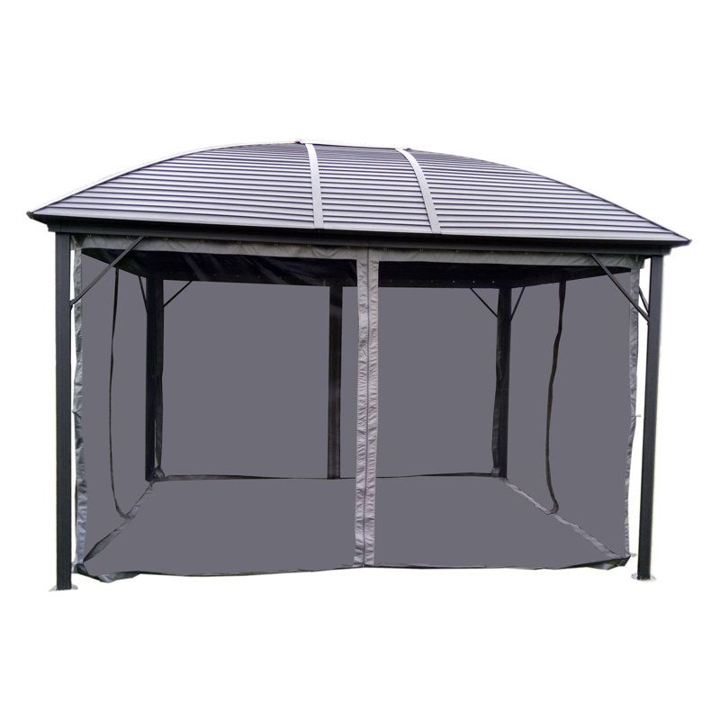 ALEKO Round Roof 12 Ft. W x 10 Ft. D Metal Patio Gazebo ...