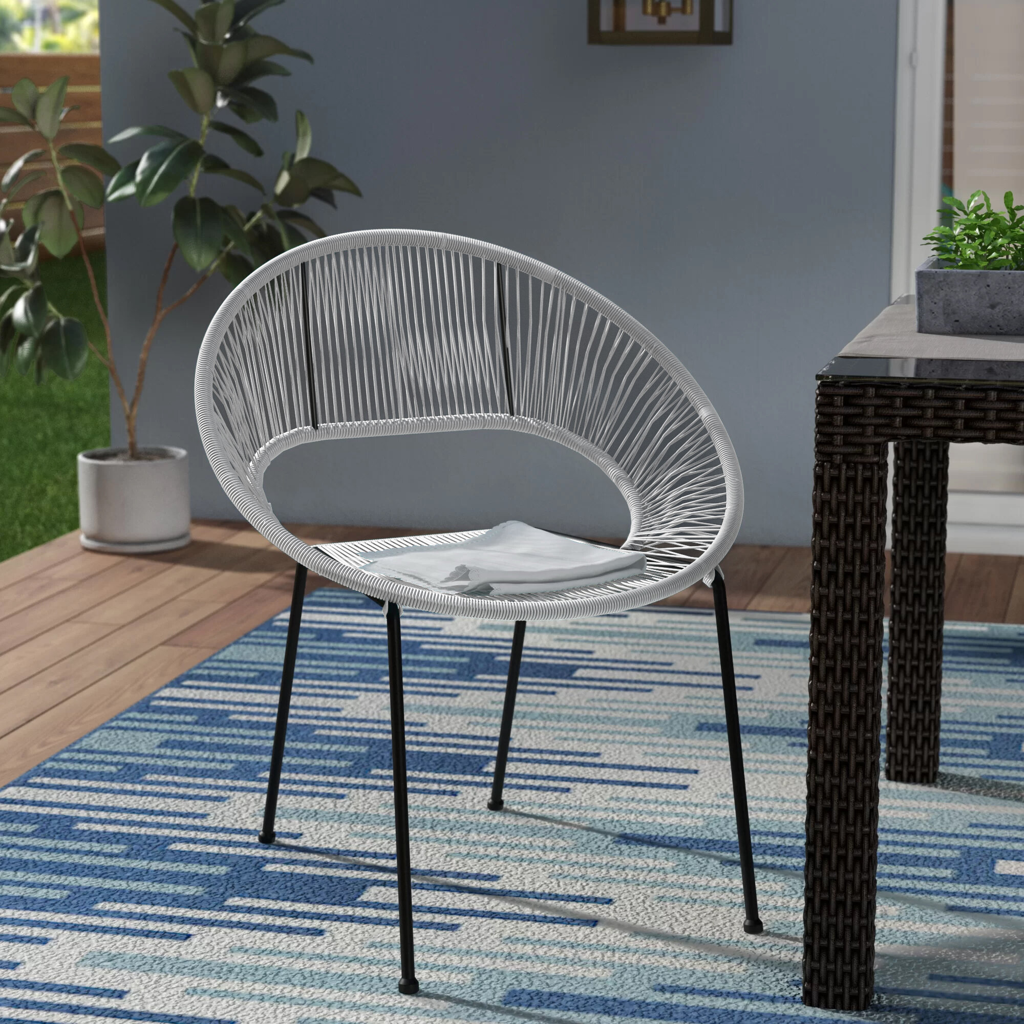 stacking grey string chair