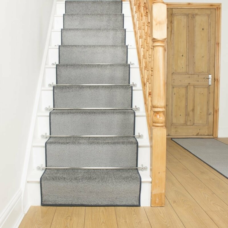 light grey carpet stairs