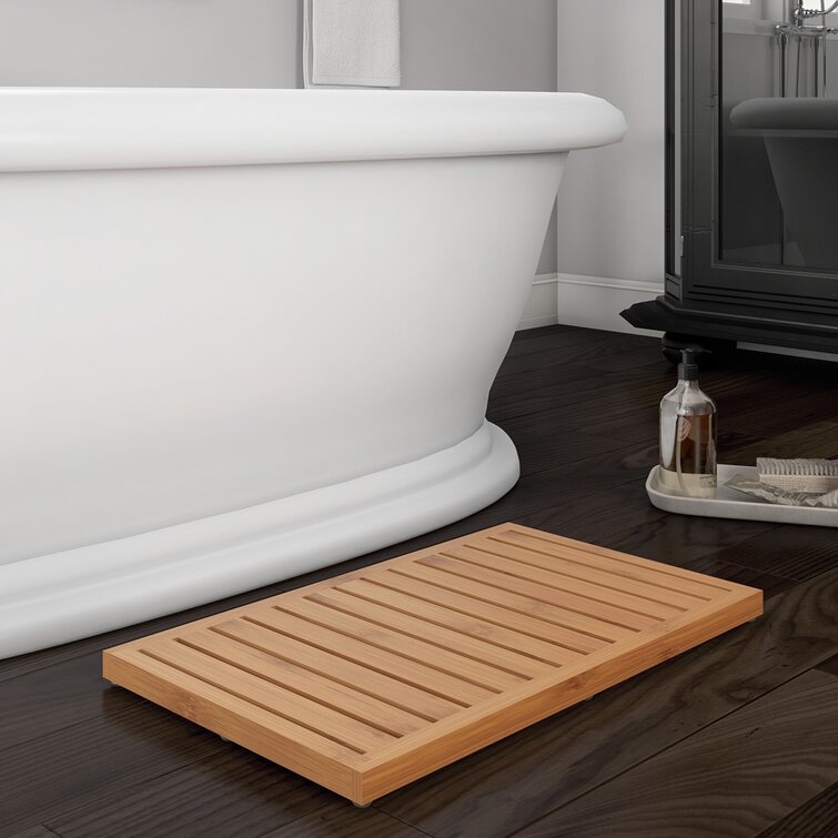 Bamboo Shower Mat Luxury Roll-Up Spa Sauna Bath Floor Bathroom Non-Sliding New 