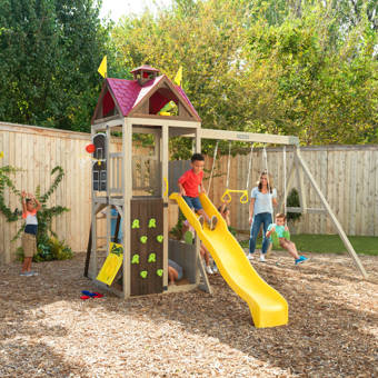 Kidkraft Ashberry Wooden Swing Set Reviews Wayfair