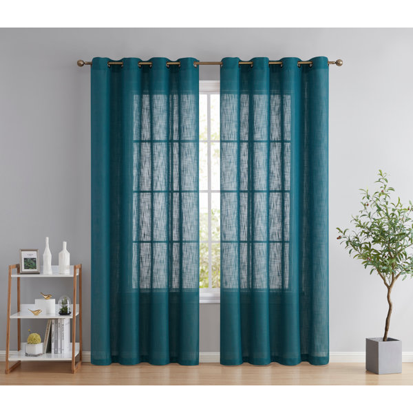 LIGHT BLUE 1 SINGLE PC VOILE SHEER WINDOW DRESSING CURTAIN GROMMET PANEL DRAPE 