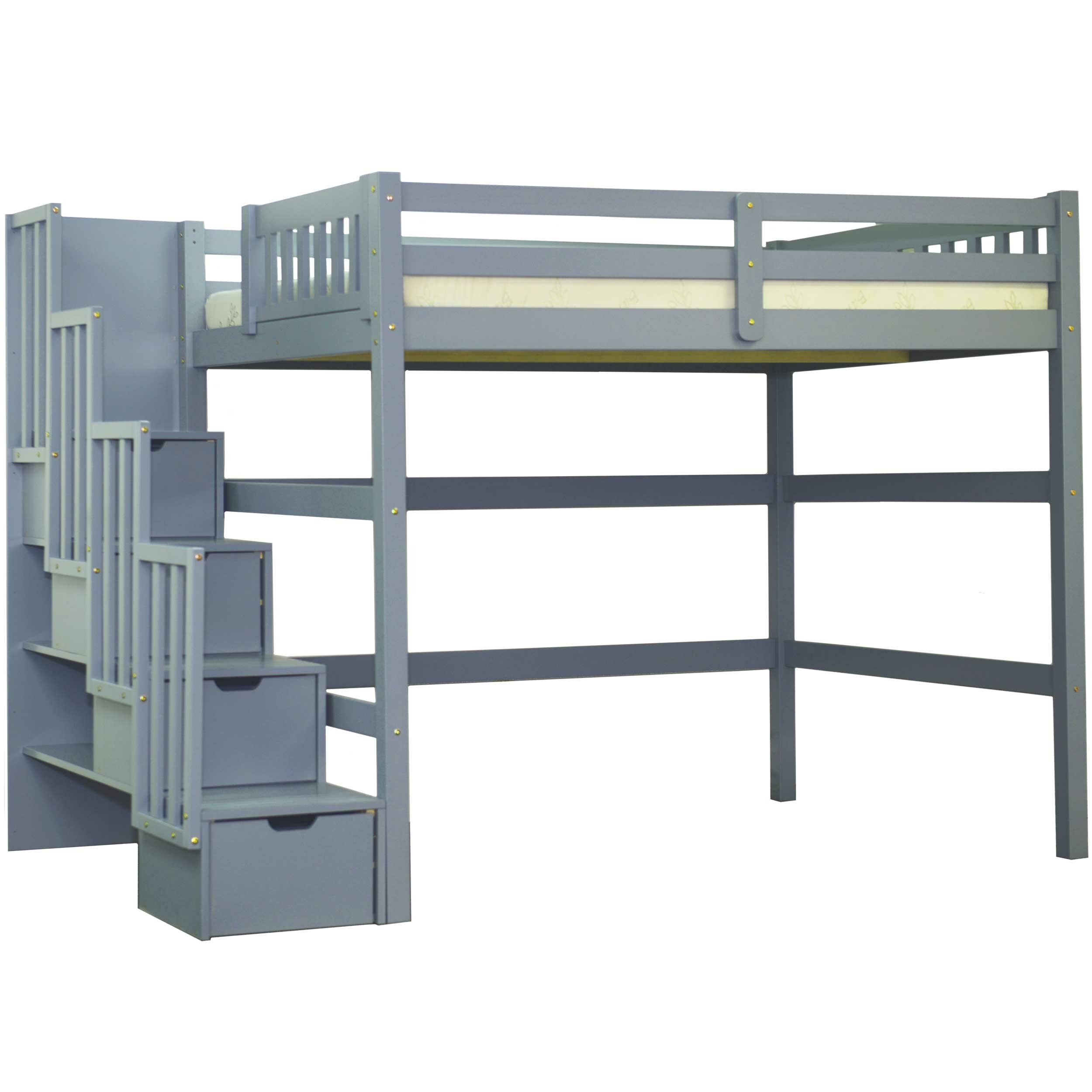 Harriet Bee Zamora Stairway Full Loft Bed With Storage Reviews