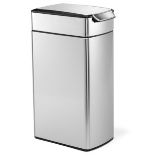 No Touch Trash Can Wayfair 10 6 Gallon Slim Touch Bar Trash Can Brushed Stainless Steel