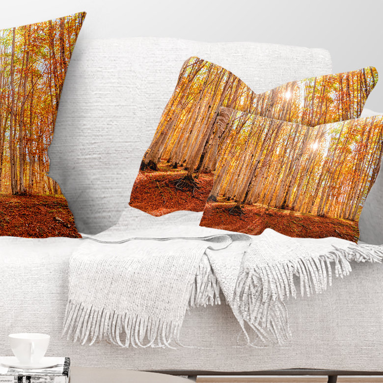 East Urban Home Forest Colorful At Sunset Lumbar Pillow Wayfair