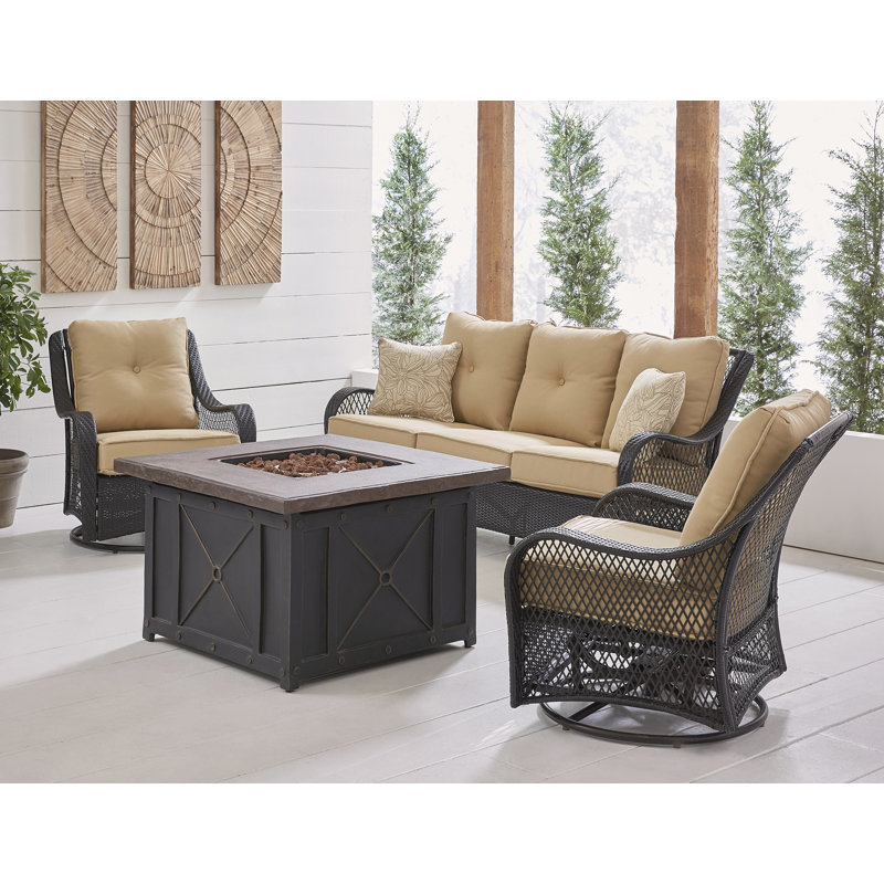 Alcott Hill® Innsbrook 4-Piece Woven Fire Pit Lounge Set ... (800 x 800 Pixel)