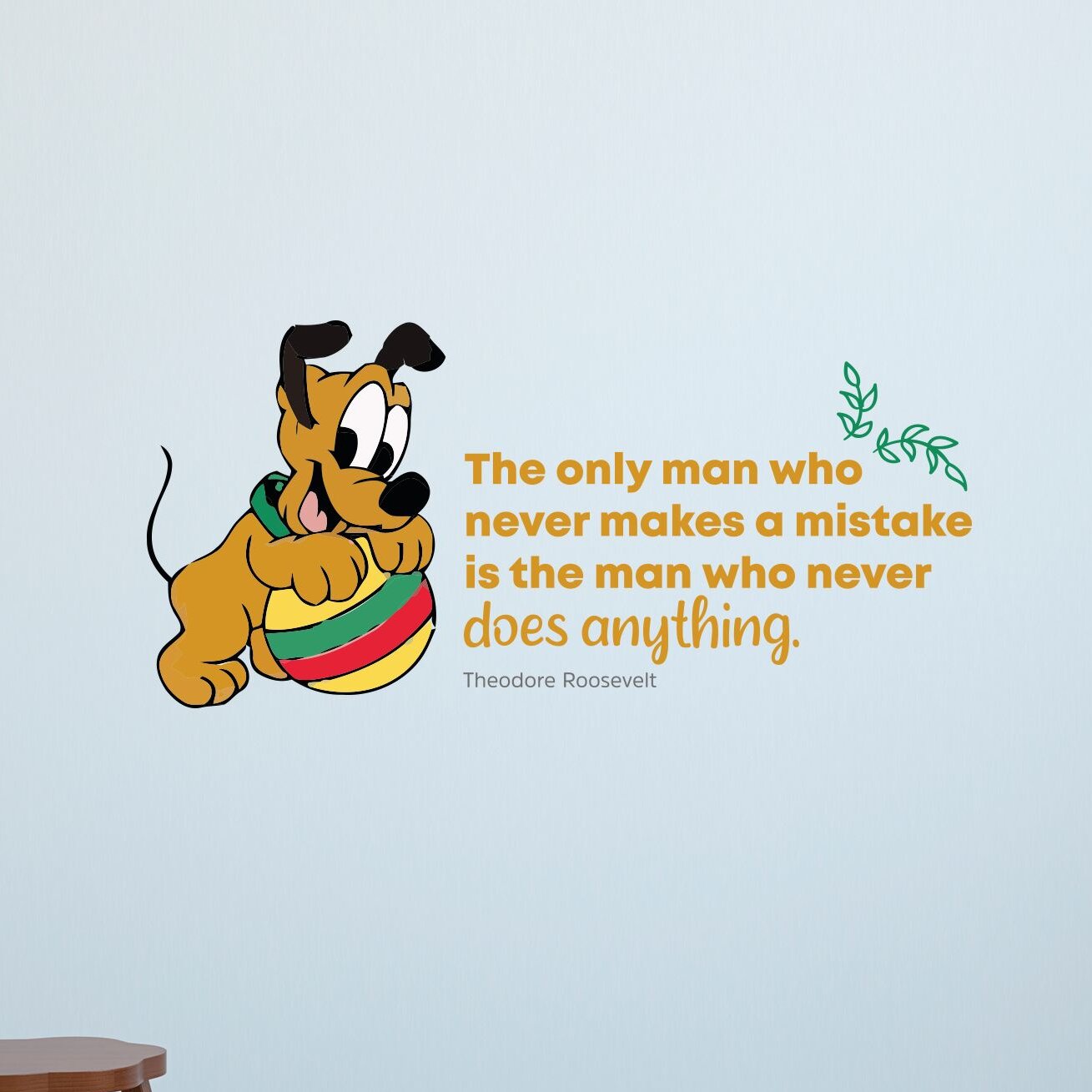 Design With Vinyl Mistakes Pluto Disney Life Quote Cartoon Quotes Decors Wall Sticker Art Decal For Girls Boys Kids Room Home Decor Stickers Wall Art Vinyl (12X20 Inch) | Wayfair.ca