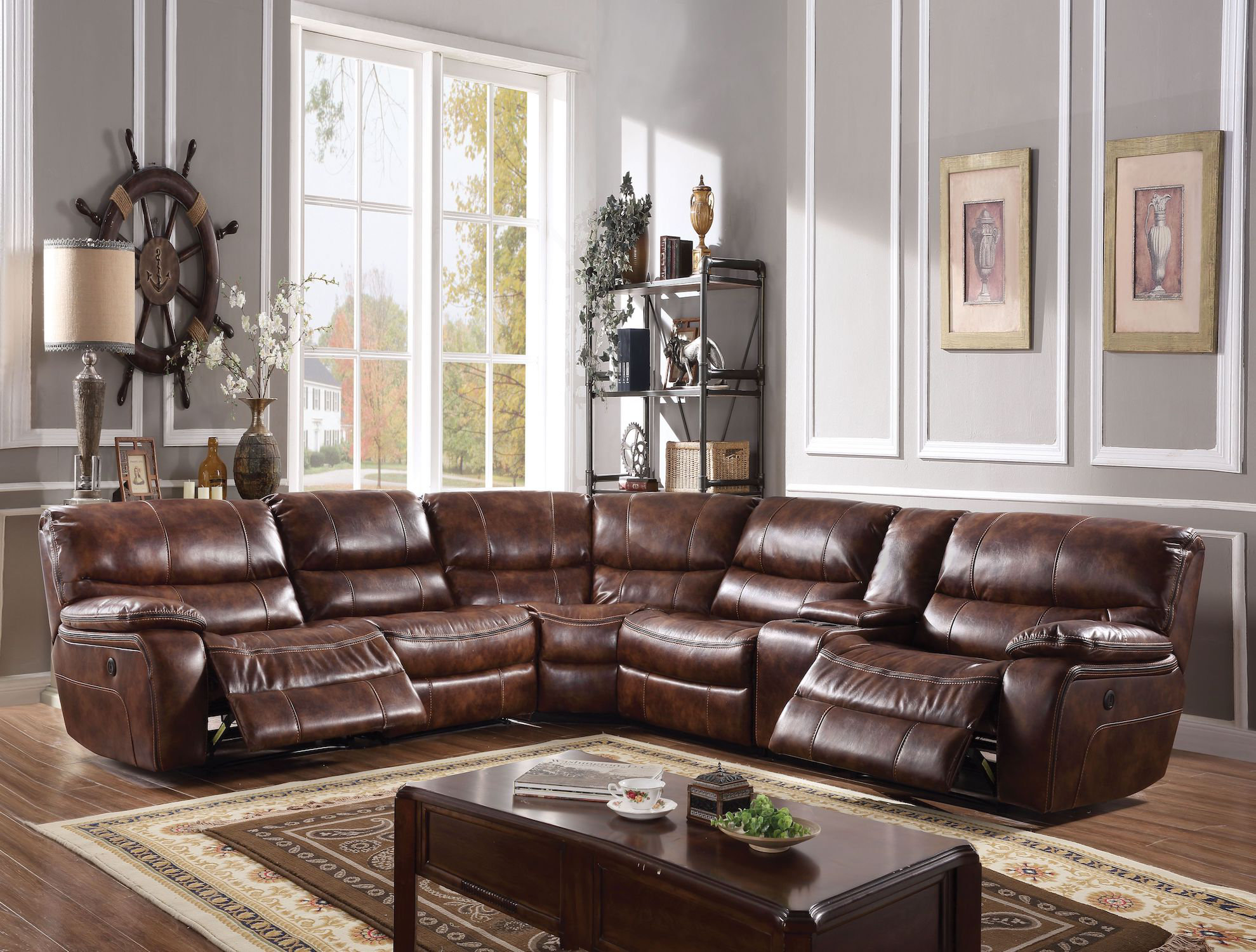 Red Barrel Studio® 6 Piece Vegan Leather Sectional Wayfair