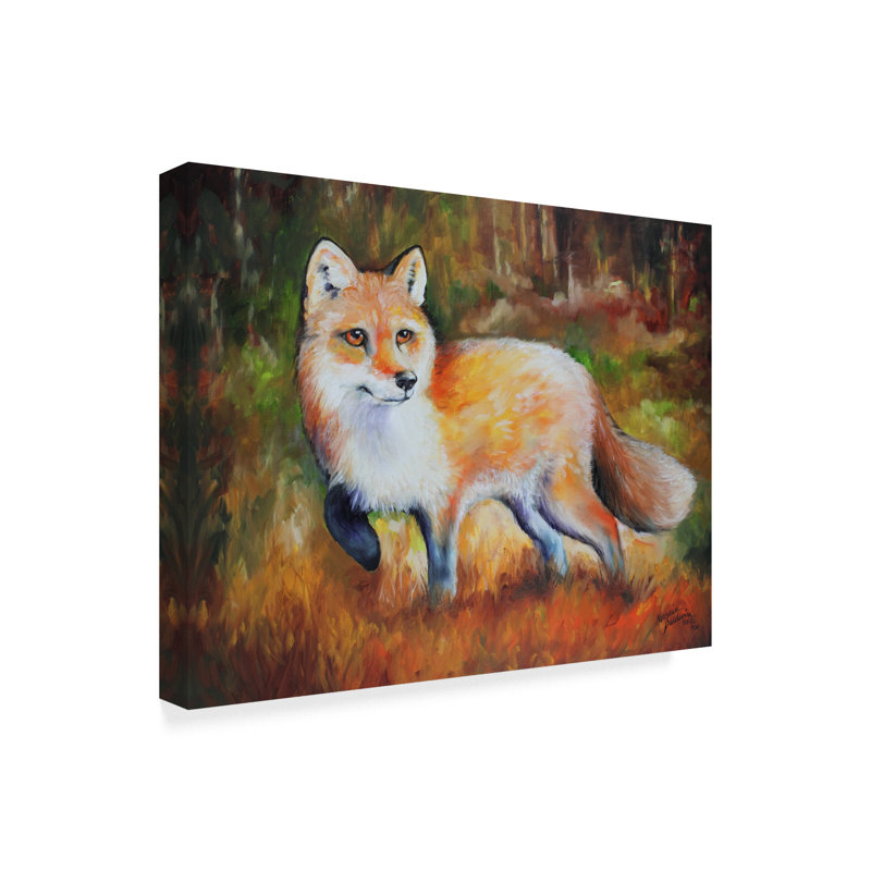 Trademark Art Little Red Fox Acrylic Painting Print On Wrapped
