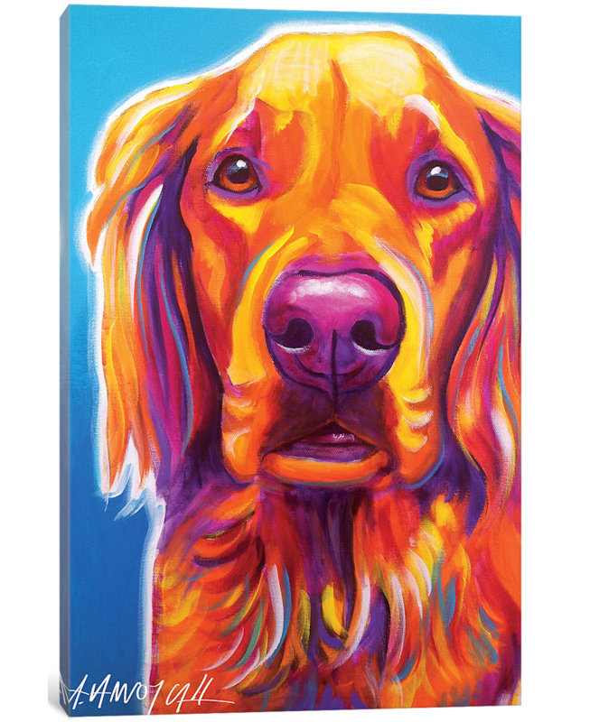 East Urban Home Macie The Golden Retriever Painting Print On