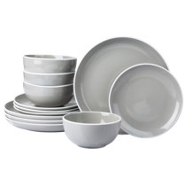 white and grey dinner set