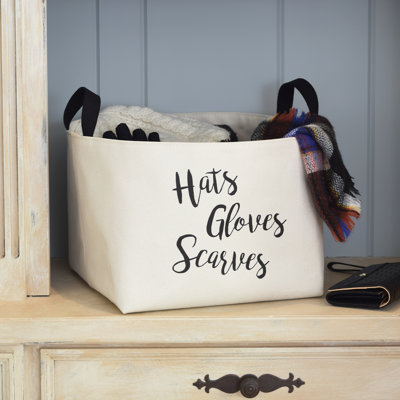 Hats Gloves Scarves Fabric Storage Basket asouthernbucket