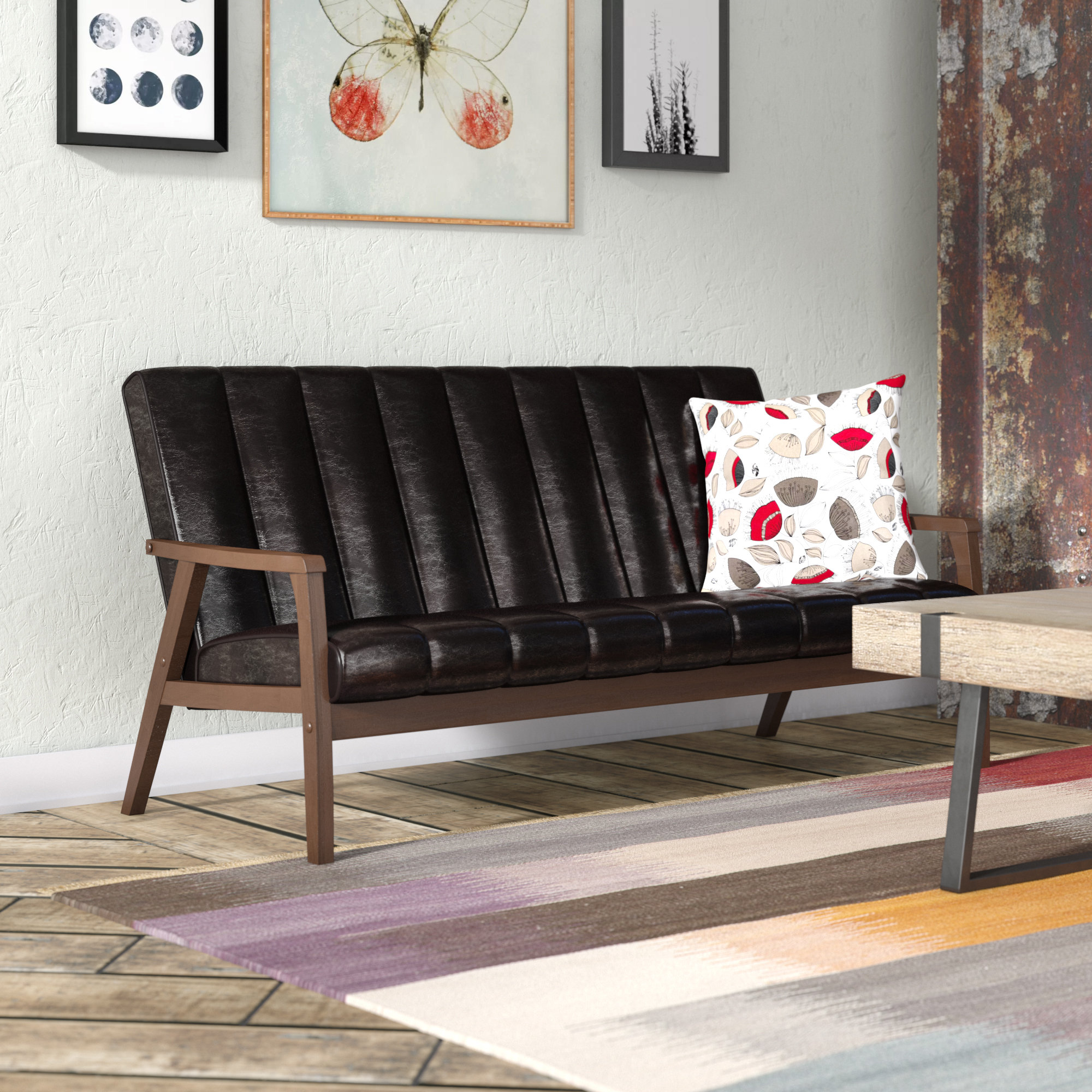 Wade Logan® Alonah 63.98'' Vegan Leather Sofa & Reviews Wayfair