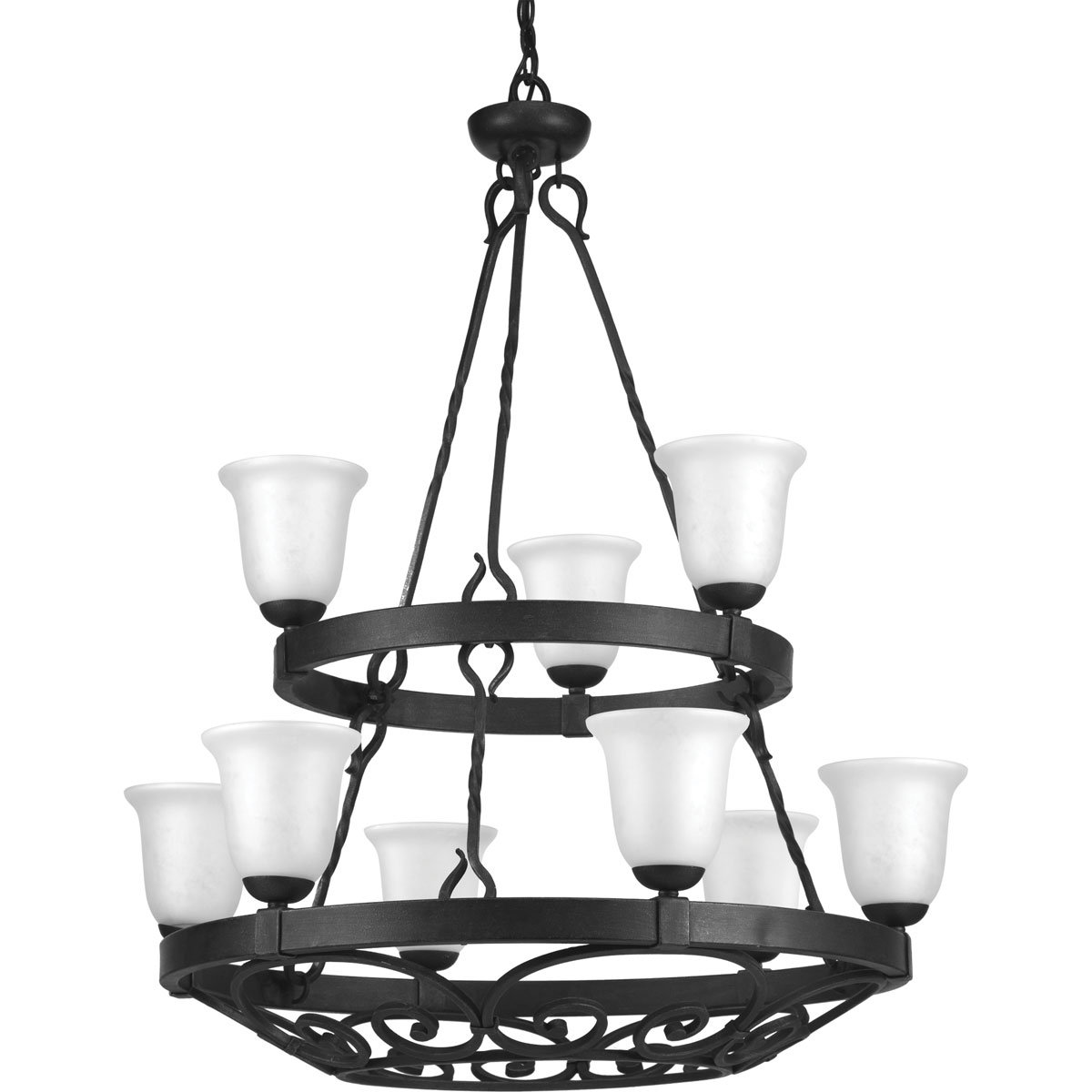 Gracie Oaks Beachwood 9 Light Shaded Tiered Chandelier Wayfair