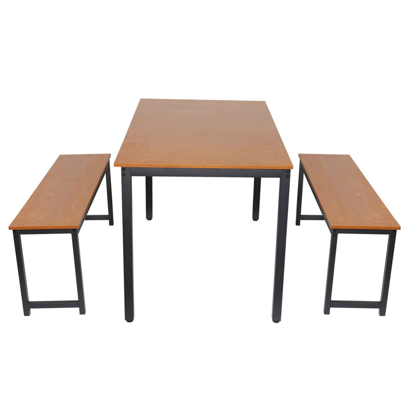 Latitude Run 3 Piece Dining Table Set Kitchen Table With Two Benches Kitchen Contemporary Home Furniture Wayfair Ca