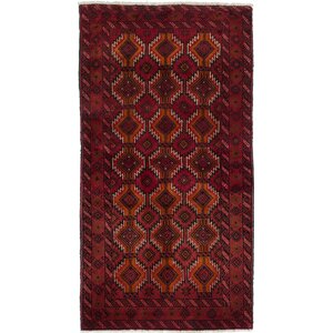 One-of-a-Kind Finest Baluch Wool Hand-Knotted Red Area Rug